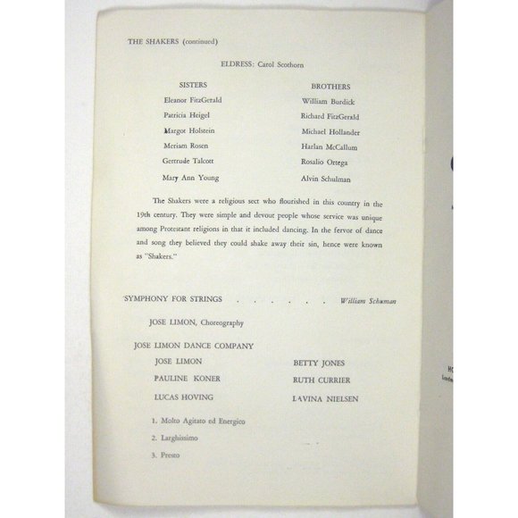 Eighth American Dance Festival Program 1955 José Limon Pauline Koner Pearl Lang - Picture 5 of 6